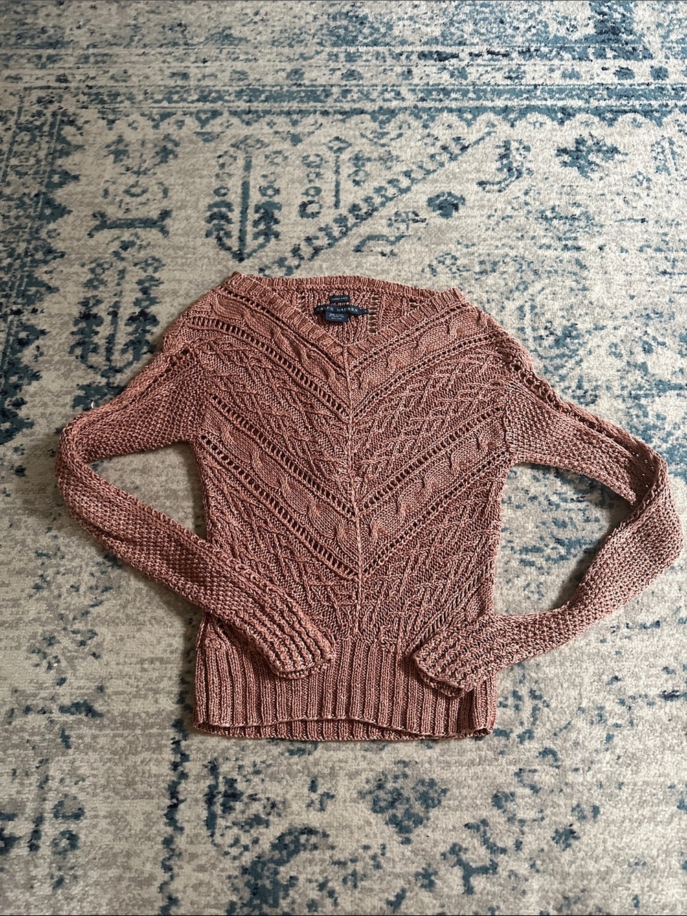 Vintage Ralph Lauren Crochet Hand Knit Sweater